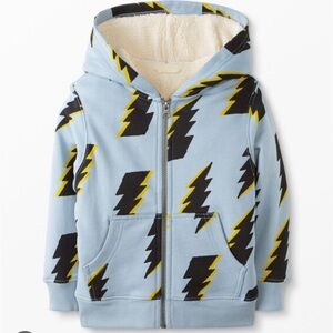 Hanna Andersson “Voltage” Print Faux Shearling Lined Hoodie Size 6-7